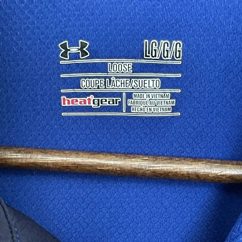 Under Armour Heat Gear Polo Shirt‎ Gold Size Large Preppy Blue